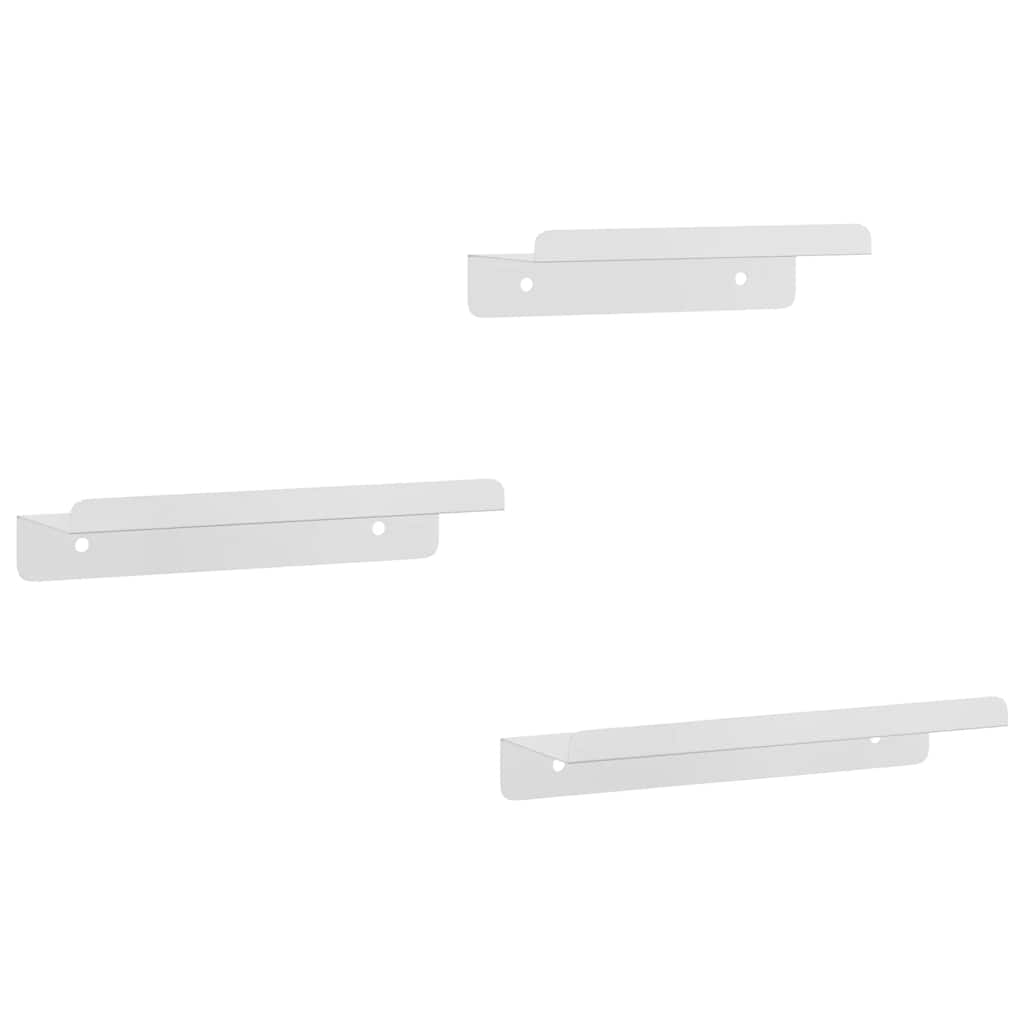 vidaXL Wall Shelves 3 pcs Silver Stainless Steel