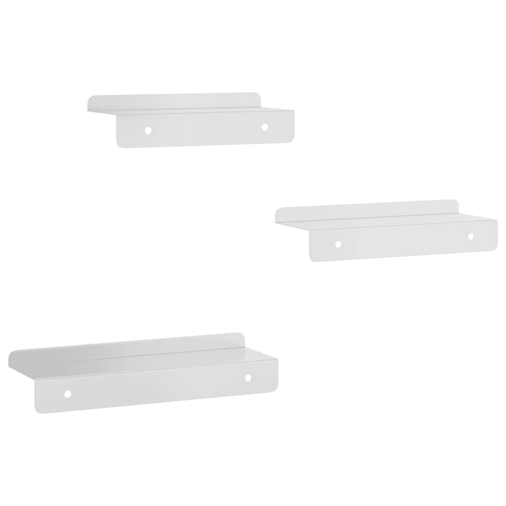 vidaXL Wall Shelves 3 pcs Silver Stainless Steel