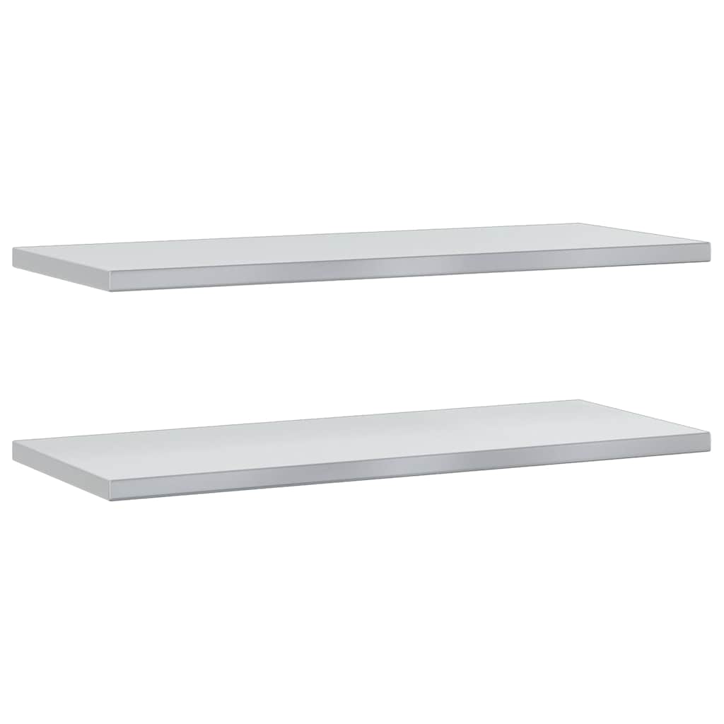 Wall Shelves 2 pcs 100x40 cm Silver Stainless Steel