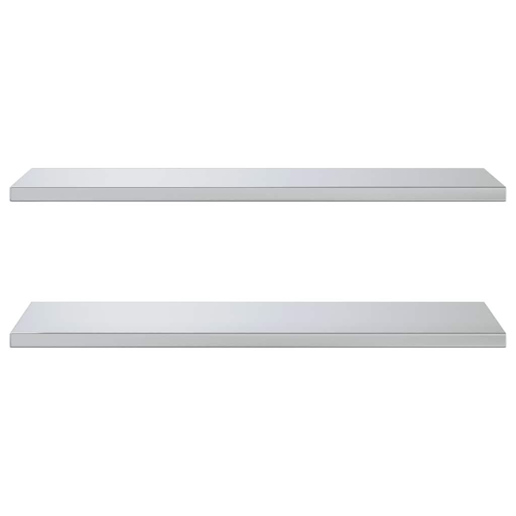 Wall Shelves 2 pcs 100x40 cm Silver Stainless Steel