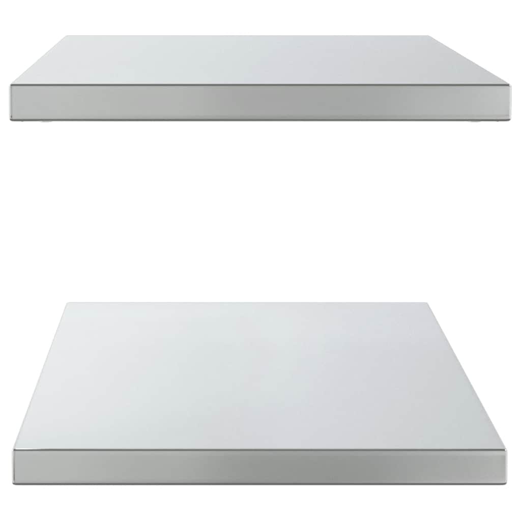 Wall Shelves 2 pcs 100x40 cm Silver Stainless Steel