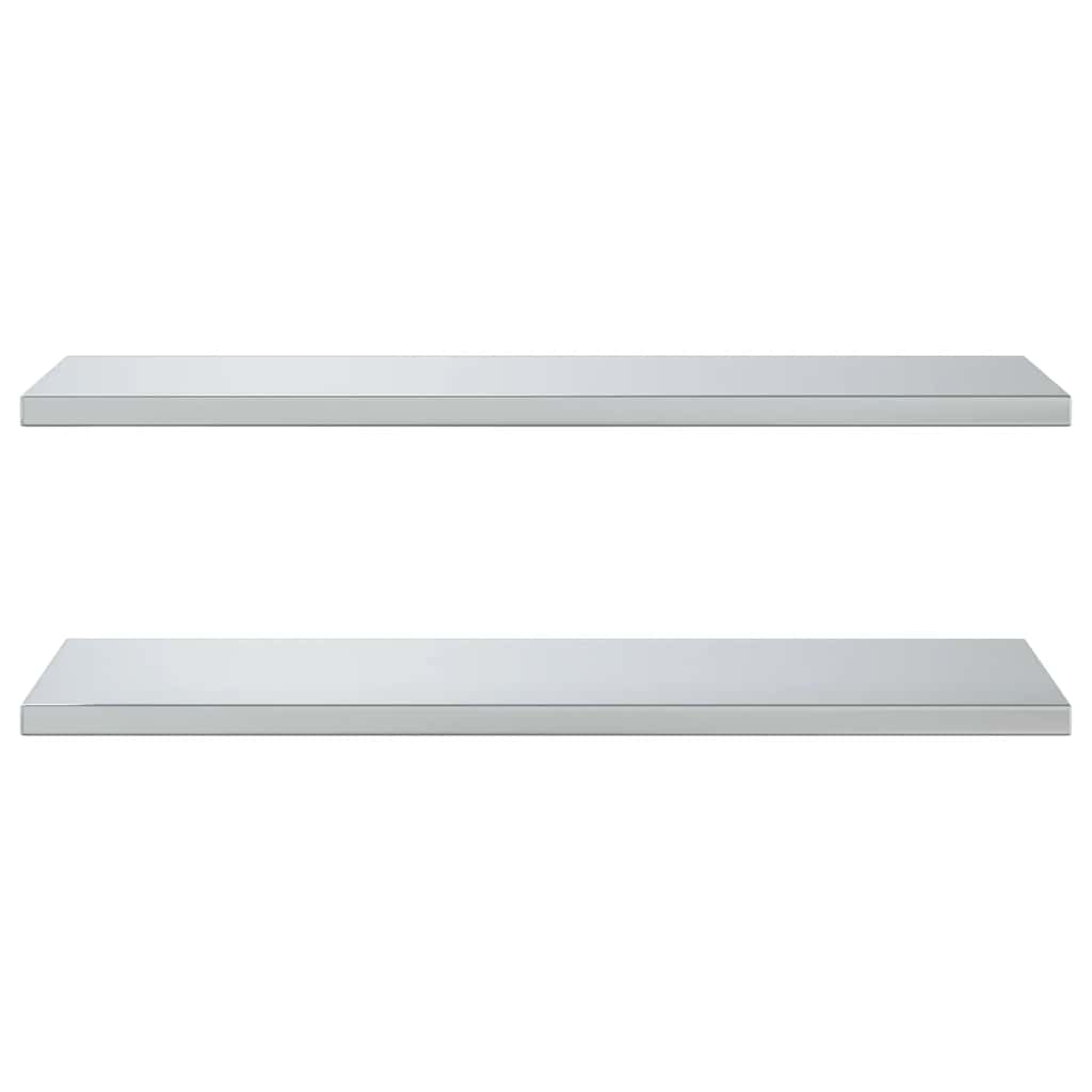 vidaXL Wall Shelves 2 pcs 100x40x3 cm Silver Stainless Steel