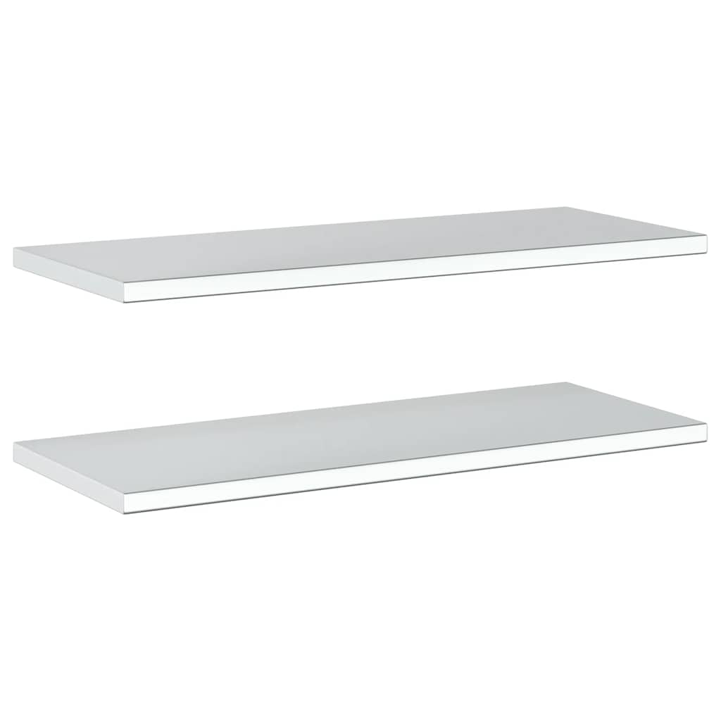 Wall Shelves 2 pcs 100x40 cm Silver Stainless Steel