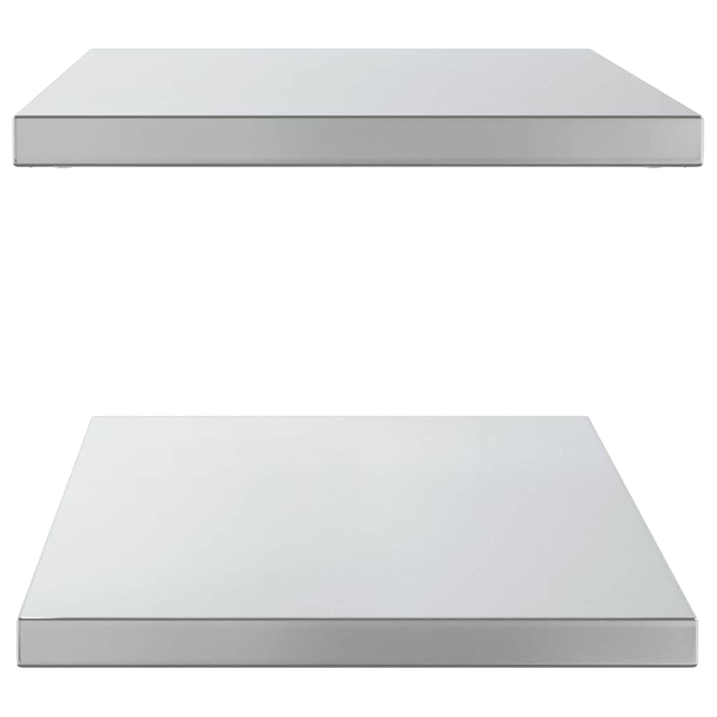 vidaXL Wall Shelves 2 pcs 100x40x3 cm Silver Stainless Steel