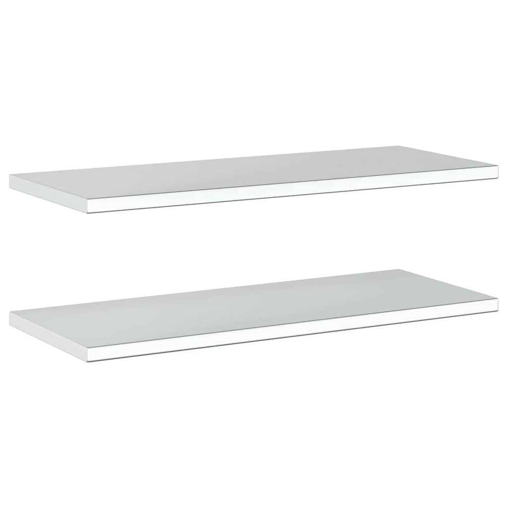 vidaXL Wall Shelves 2 pcs 100x40x3 cm Silver Stainless Steel