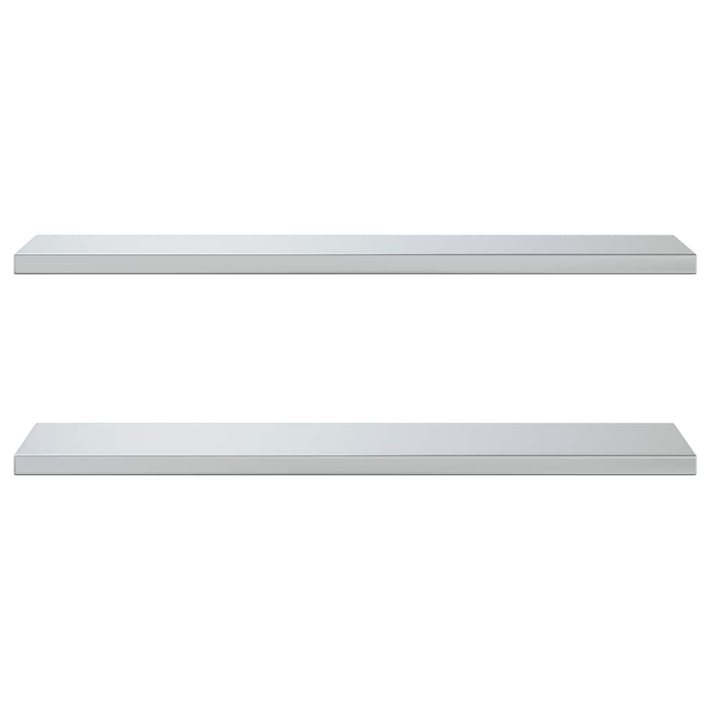 Wall Shelves 2 pcs 100x30 cm Silver Stainless Steel