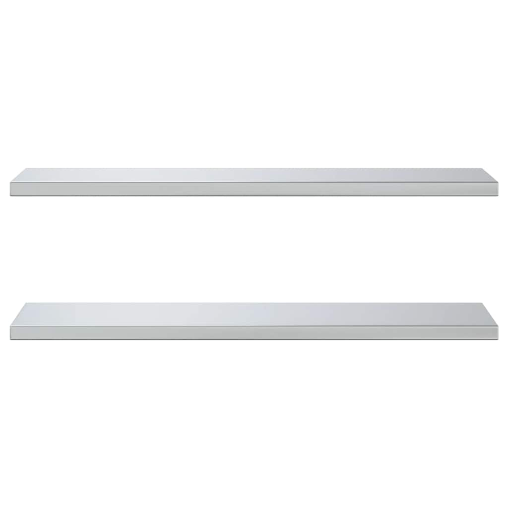 vidaXL Wall Shelves 2 pcs 100x30x3 cm Silver Stainless Steel