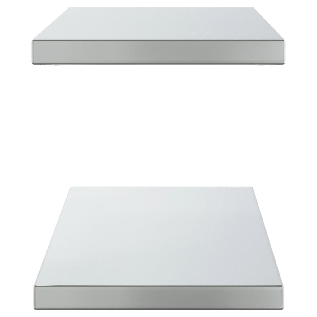 vidaXL Wall Shelves 2 pcs 100x30x3 cm Silver Stainless Steel