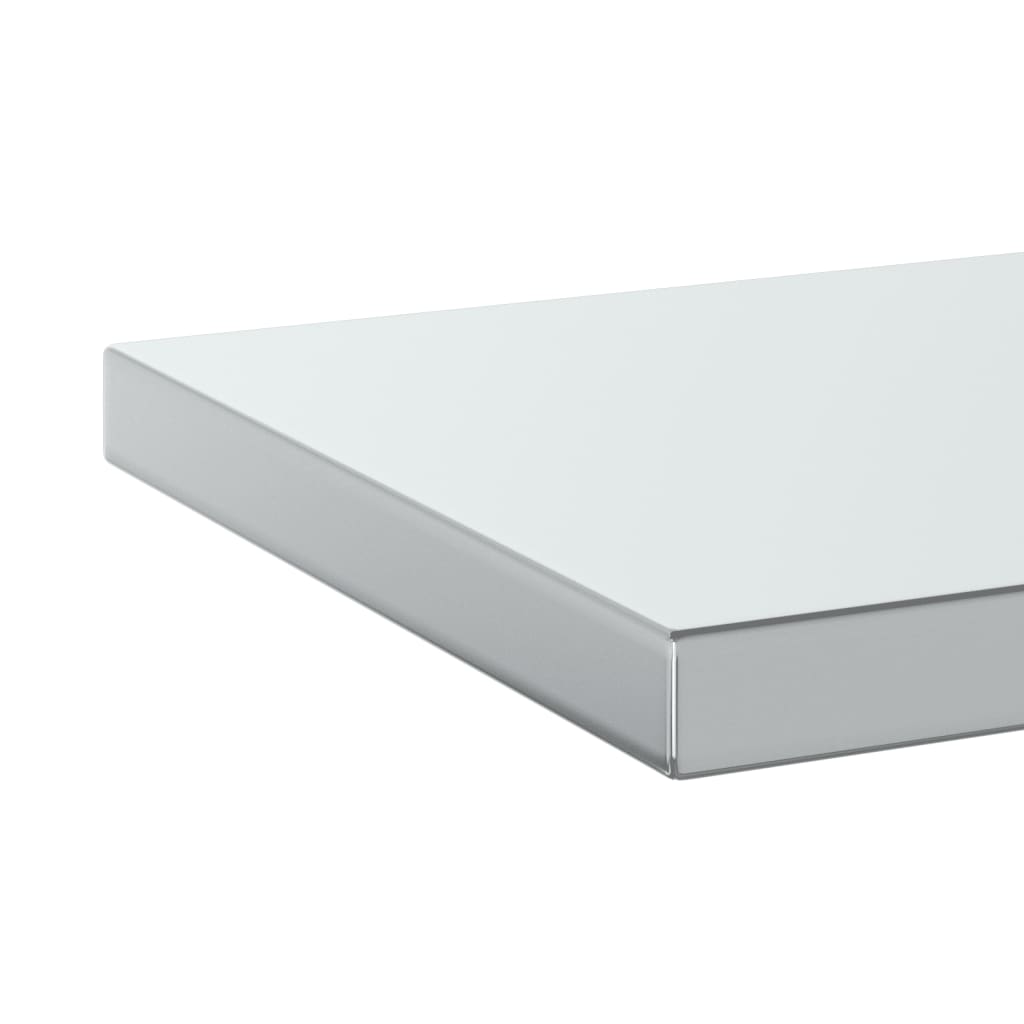 vidaXL Wall Shelves 2 pcs 100x30x3 cm Silver Stainless Steel