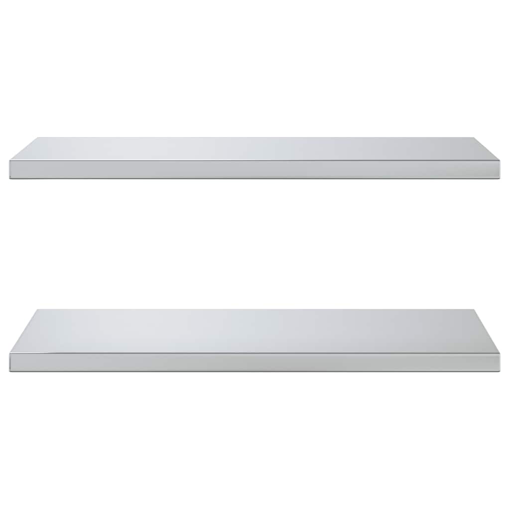 Wall Shelves 2 pcs 75x40 cm Silver Stainless Steel