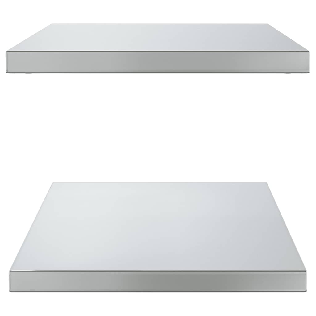 Wall Shelves 2 pcs 75x40 cm Silver Stainless Steel