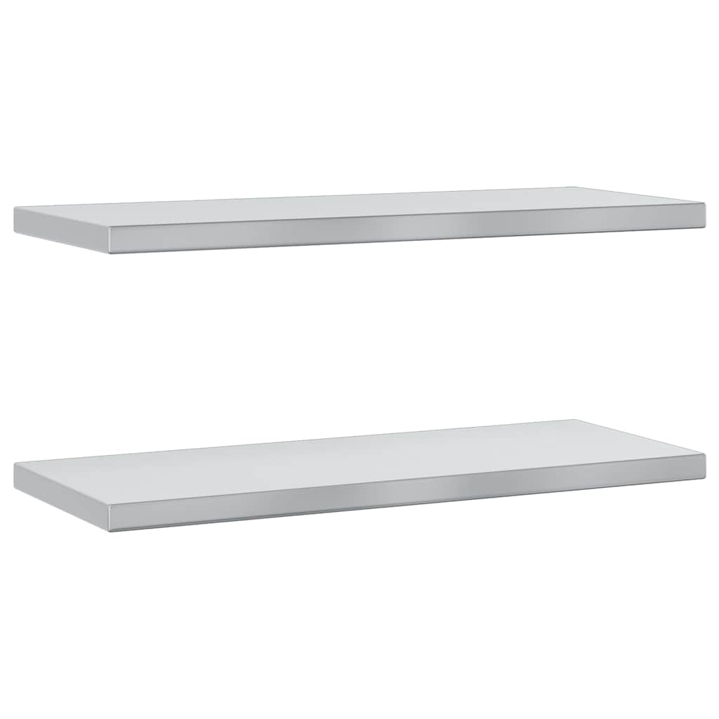 Wall Shelves 2 pcs 75x30 cm Silver Stainless Steel