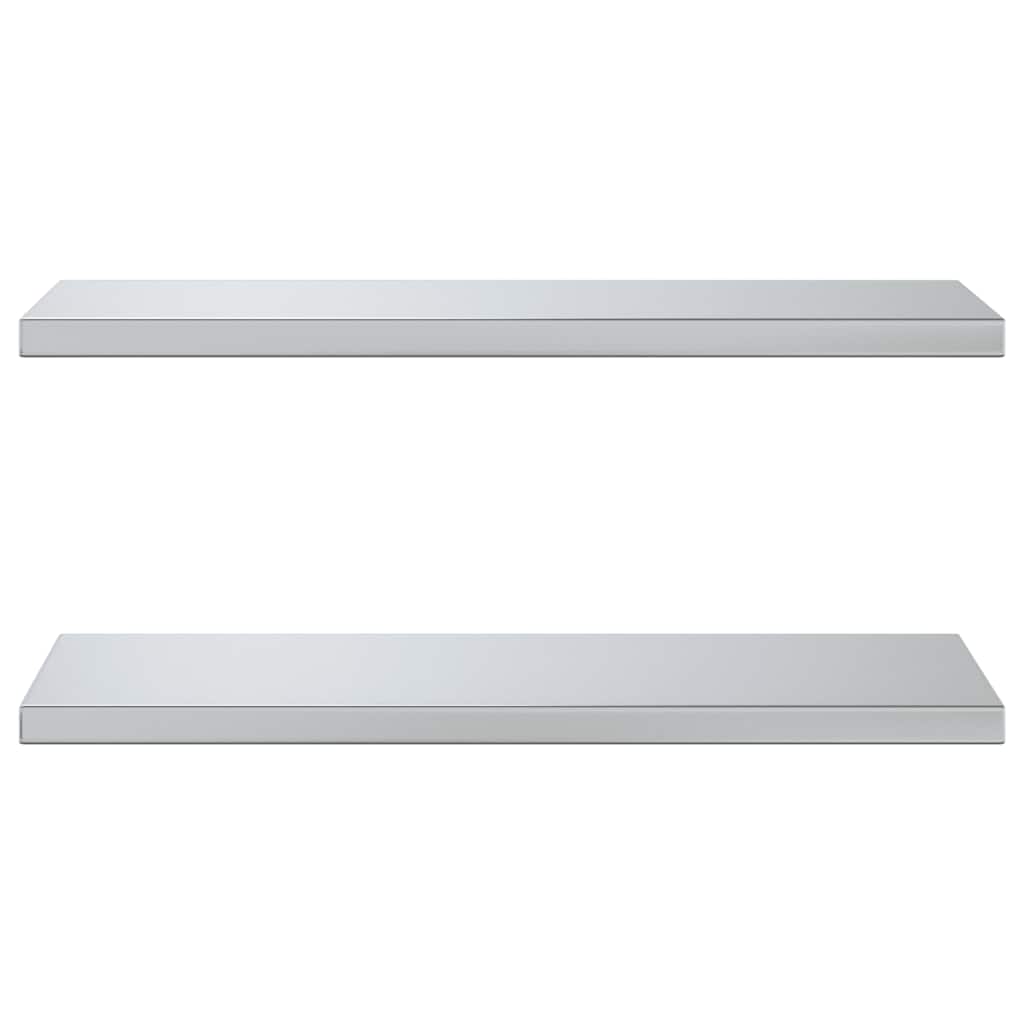 Wall Shelves 2 pcs 75x30 cm Silver Stainless Steel