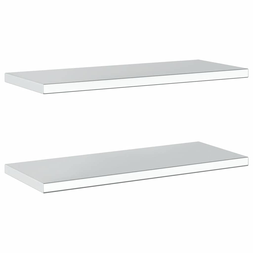 Wall Shelves 2 pcs 75x30 cm Silver Stainless Steel
