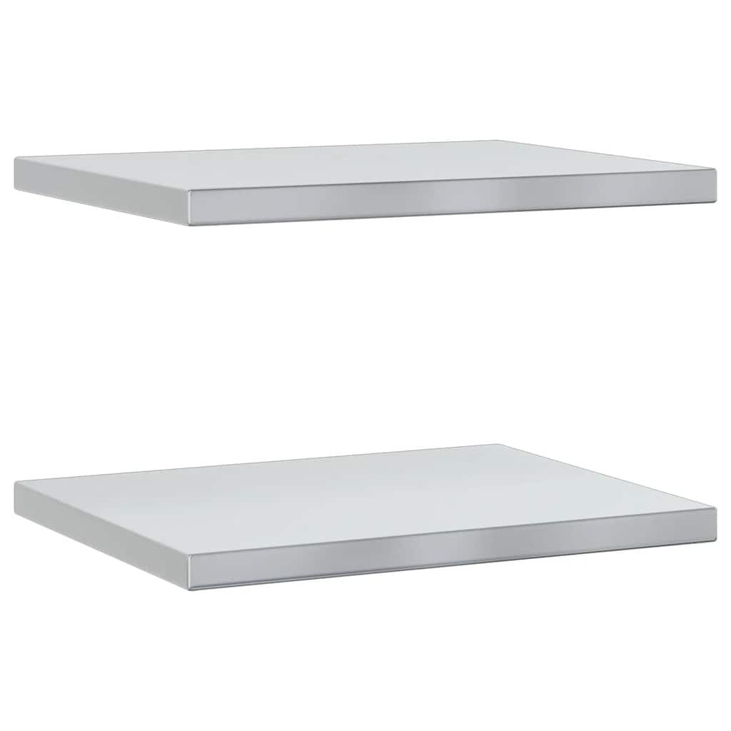 Wall Shelves 2 pcs 50x40 cm Silver Stainless Steel