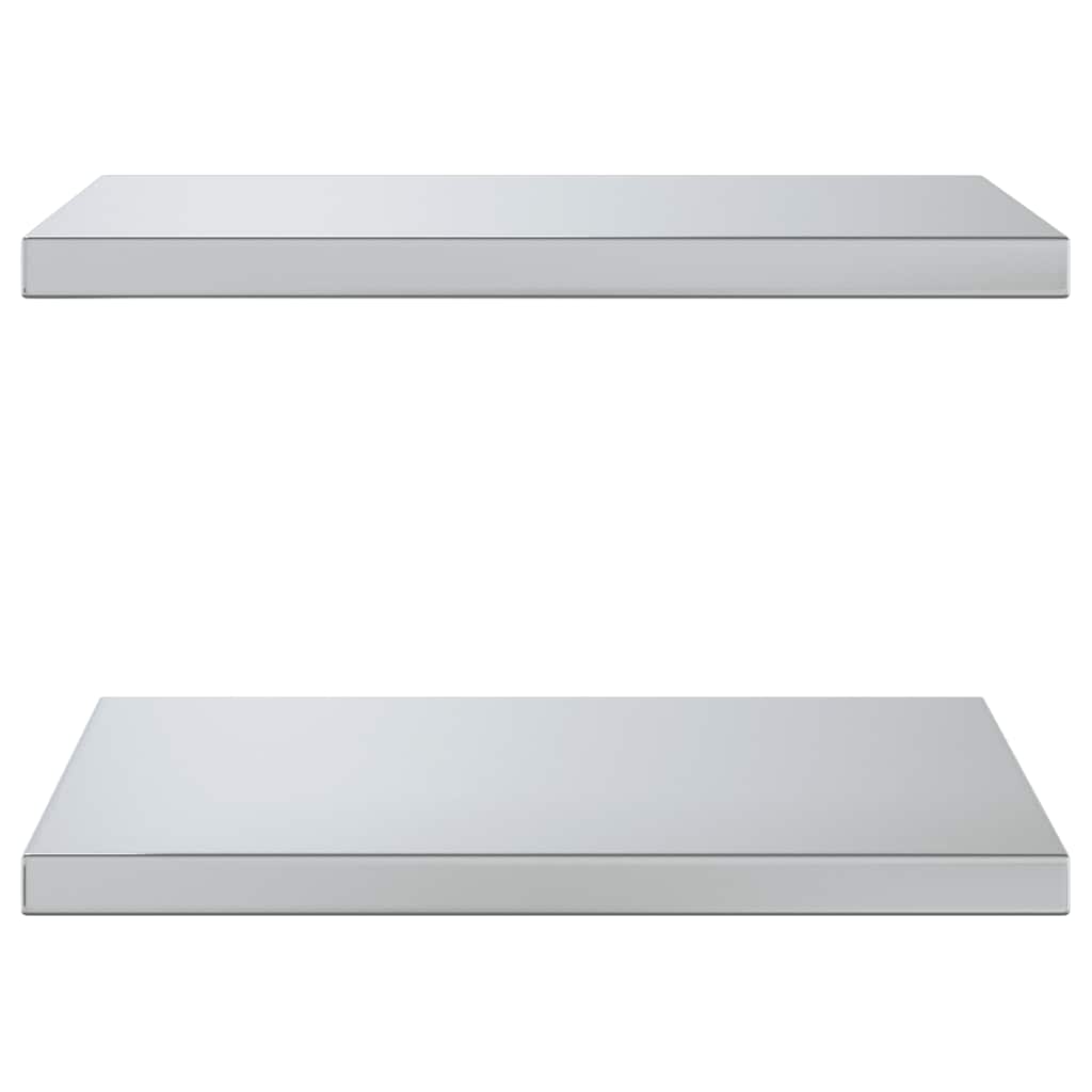 Wall Shelves 2 pcs 50x40 cm Silver Stainless Steel