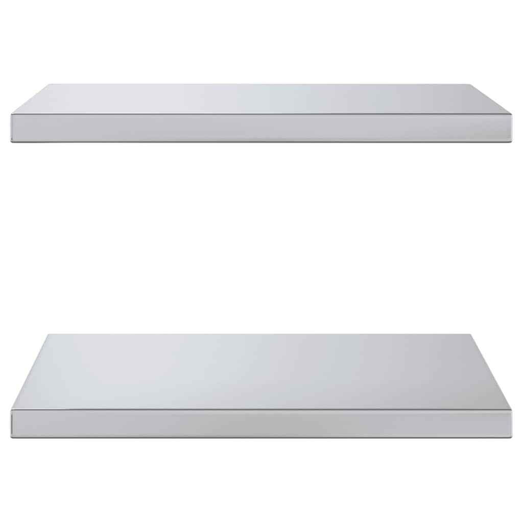 vidaXL Wall Shelves 2 pcs 50x40x3 cm Silver Stainless Steel