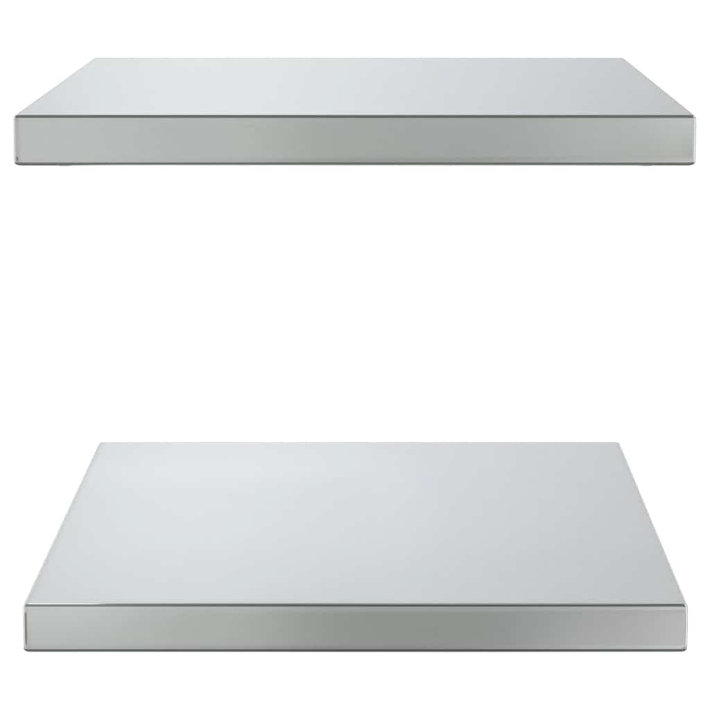 Wall Shelves 2 pcs 50x40 cm Silver Stainless Steel