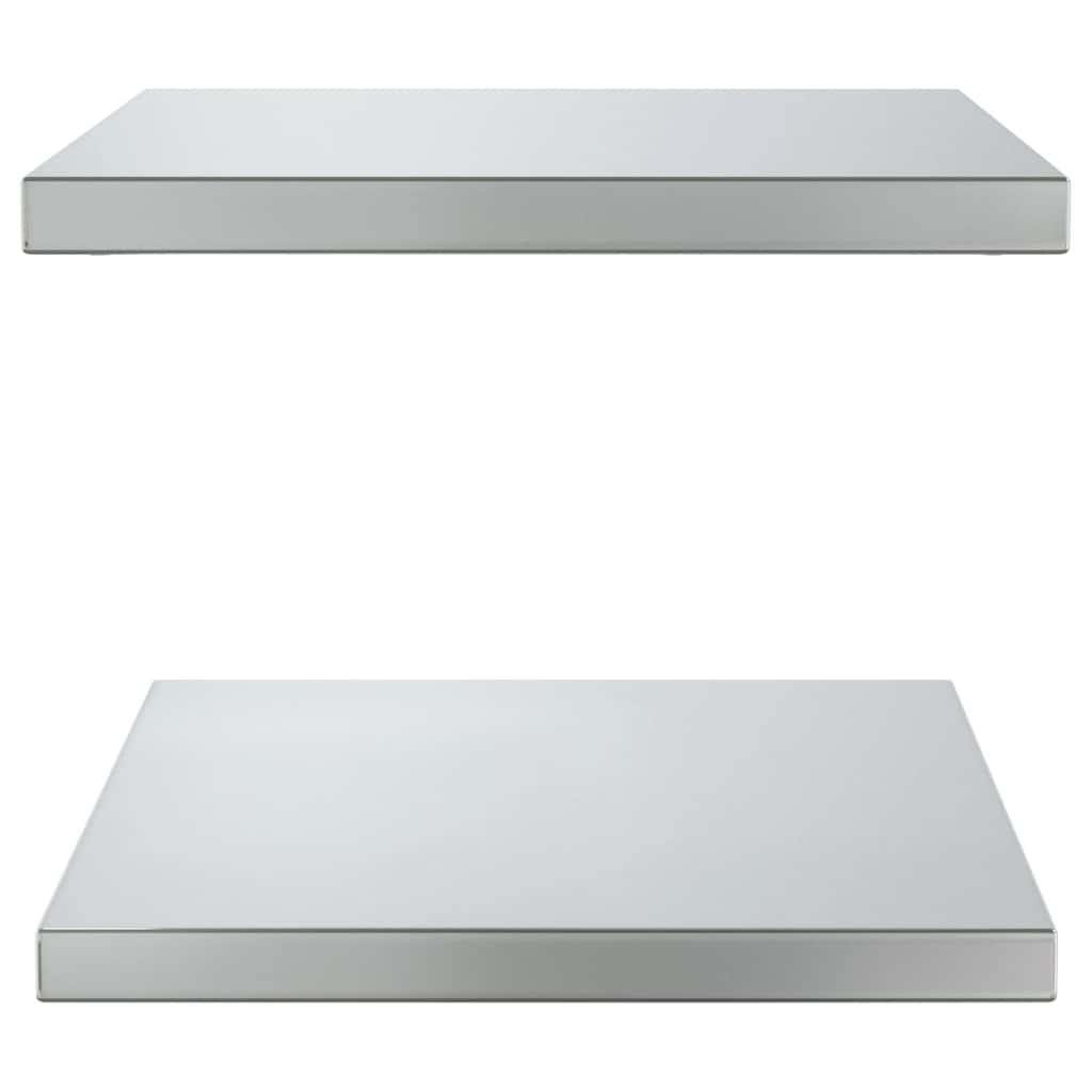 vidaXL Wall Shelves 2 pcs 50x40x3 cm Silver Stainless Steel