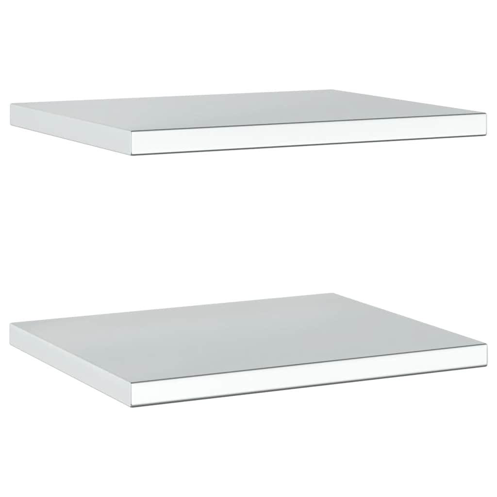 Wall Shelves 2 pcs 50x40 cm Silver Stainless Steel