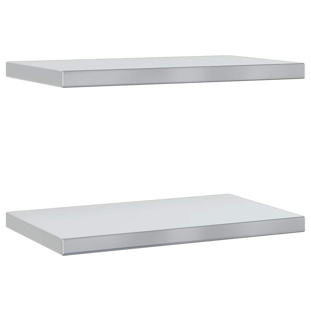 Wall Shelves 2 pcs 50x30 cm Silver Stainless Steel