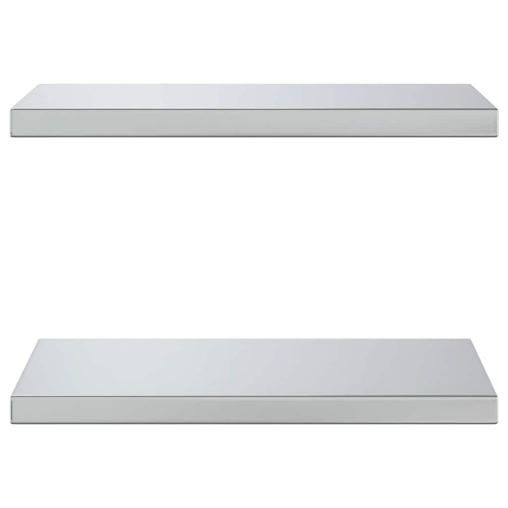 Wall Shelves 2 pcs 50x30 cm Silver Stainless Steel