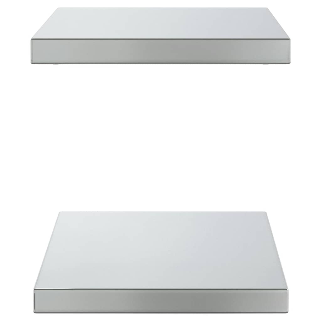 Wall Shelves 2 pcs 50x30 cm Silver Stainless Steel