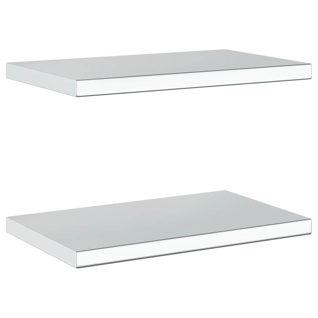 Wall Shelves 2 pcs 50x30 cm Silver Stainless Steel