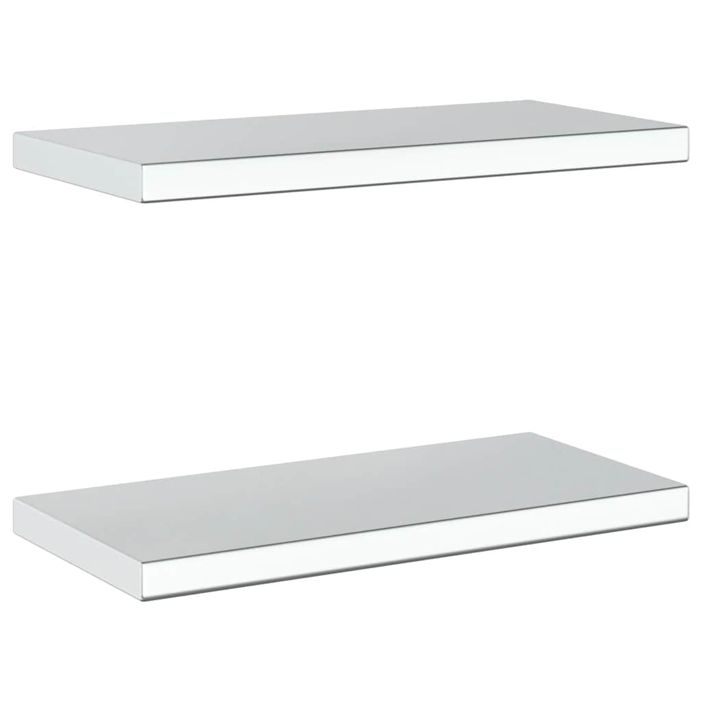 vidaXL Wall Shelves 2 pcs 50x23.5x3 cm Silver Stainless Steel