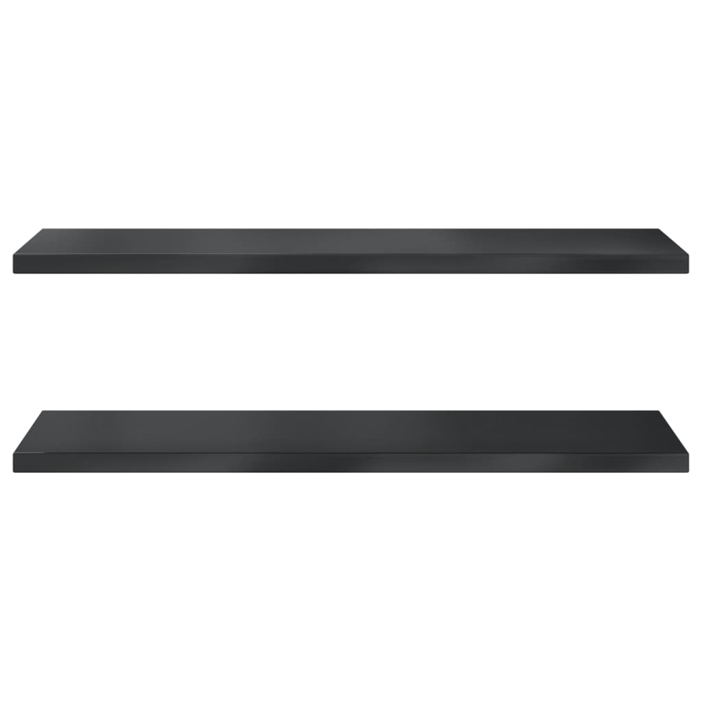 vidaXL Wall Shelves 2 pcs 100x40x3 cm Black Stainless Steel