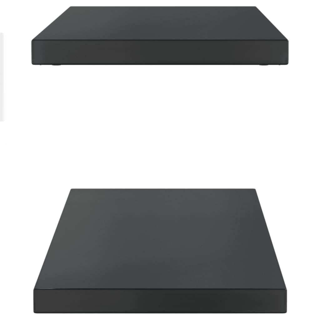 vidaXL Wall Shelves 2 pcs 100x30x3 cm Black Stainless Steel