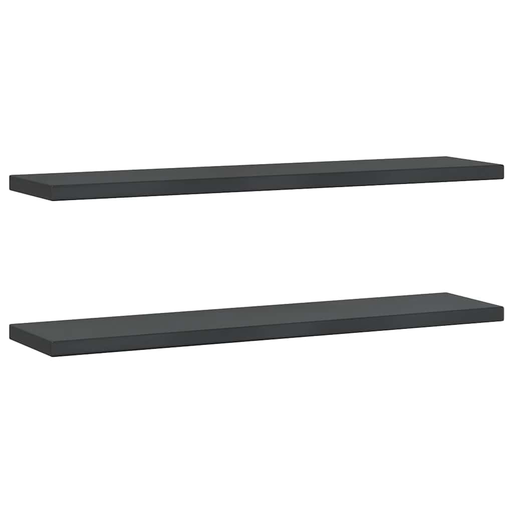 Wall Shelves 2 pcs 100x23.5 cm Black Stainless Steel