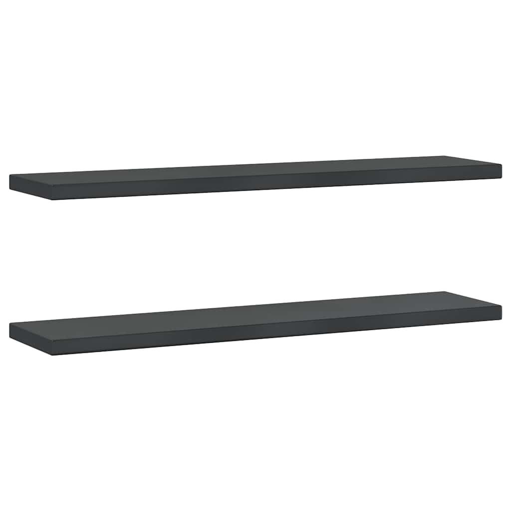 vidaXL Wall Shelves 2 pcs 100x23.5x3 cm Black Stainless Steel