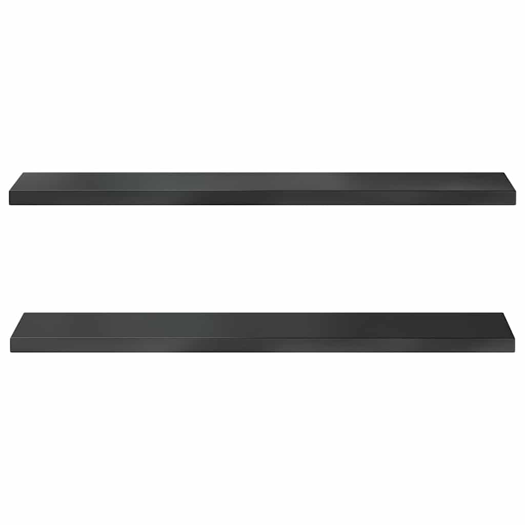 Wall Shelves 2 pcs 100x23.5 cm Black Stainless Steel