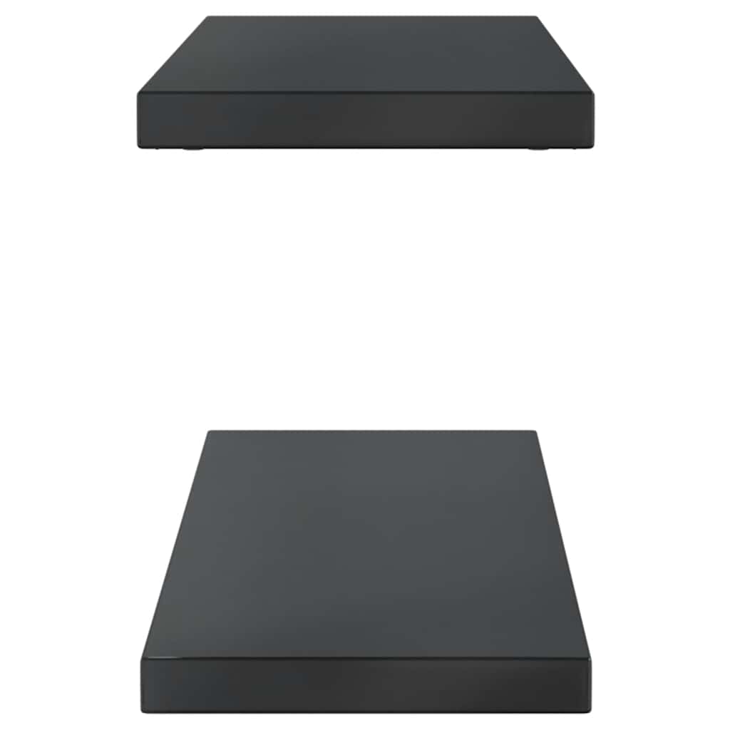 Wall Shelves 2 pcs 100x23.5 cm Black Stainless Steel