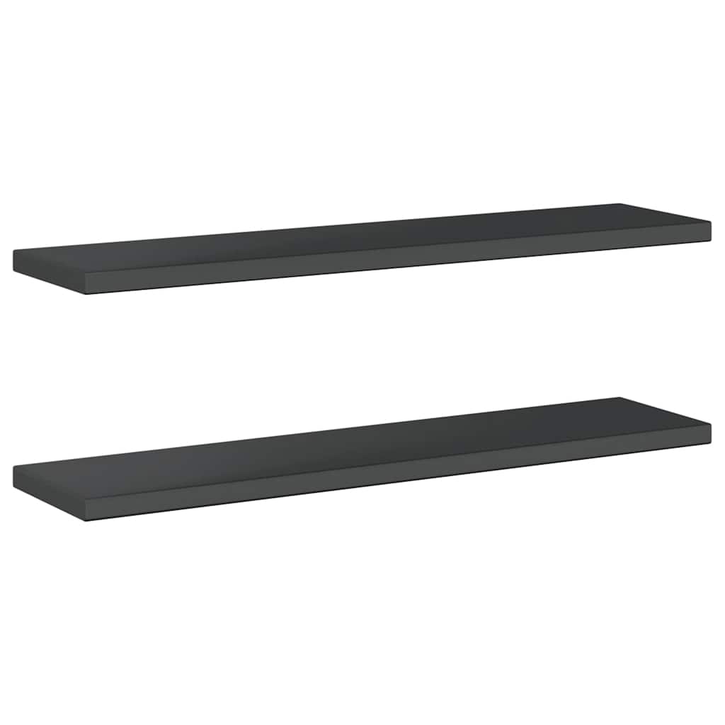 Wall Shelves 2 pcs 100x23.5 cm Black Stainless Steel