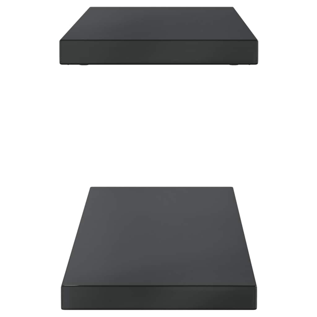 vidaXL Wall Shelves 2 pcs 100x23.5x3 cm Black Stainless Steel