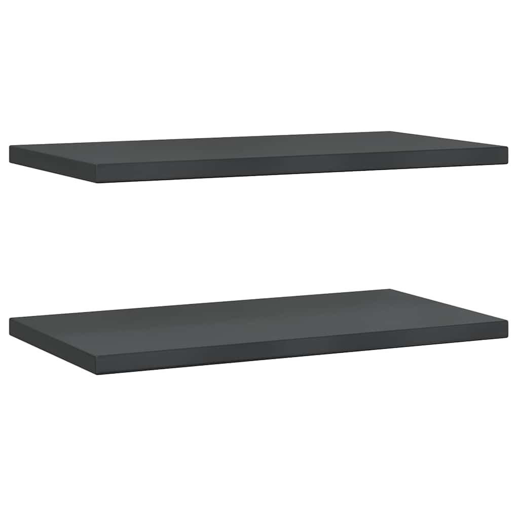 Wall Shelves 2 pcs 75x40 cm Black Stainless Steel