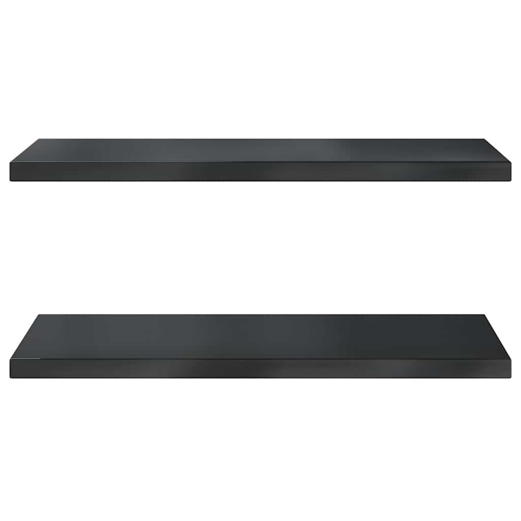 Wall Shelves 2 pcs 75x40 cm Black Stainless Steel