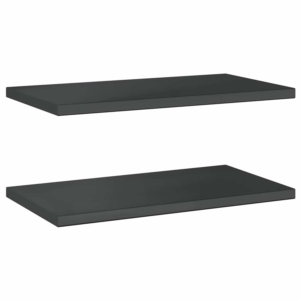 Wall Shelves 2 pcs 75x40 cm Black Stainless Steel
