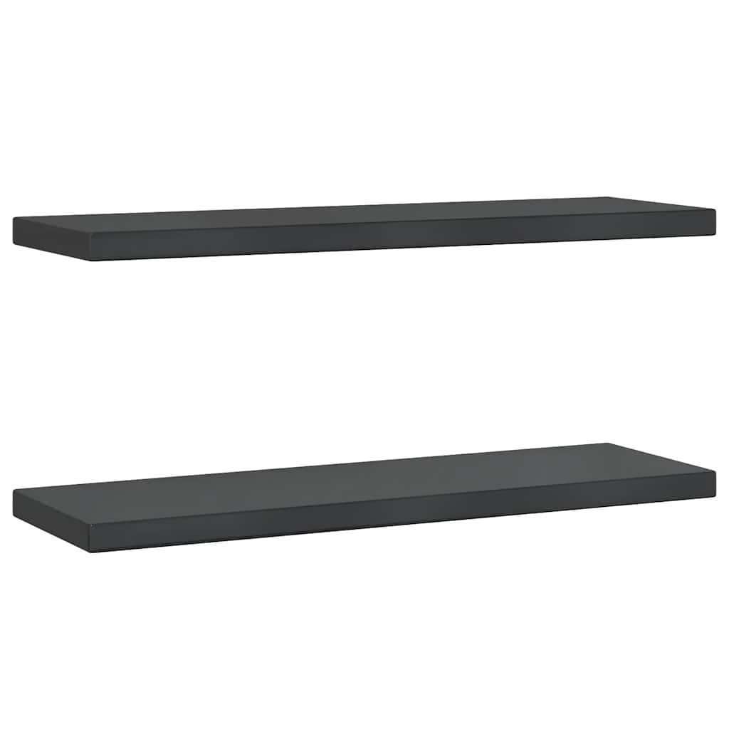 Wall Shelves 2 pcs 75x23.5 cm Black Stainless Steel