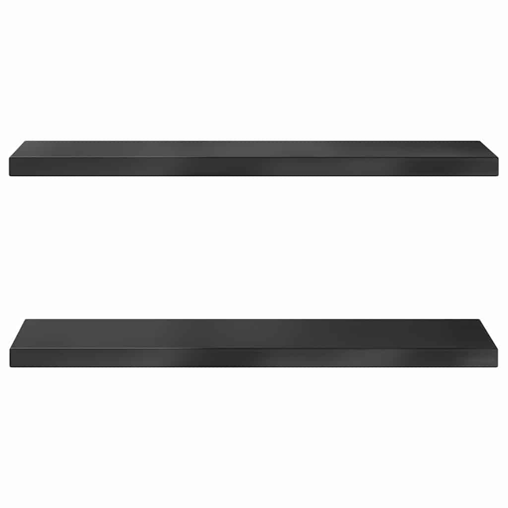 Wall Shelves 2 pcs 75x23.5 cm Black Stainless Steel