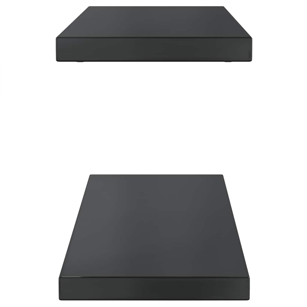 Wall Shelves 2 pcs 75x23.5 cm Black Stainless Steel