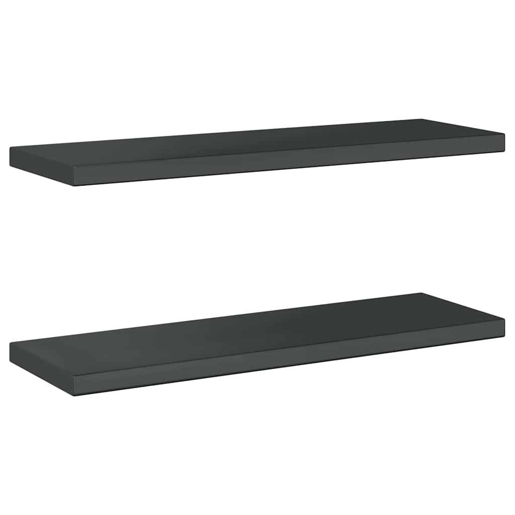 Wall Shelves 2 pcs 75x23.5 cm Black Stainless Steel