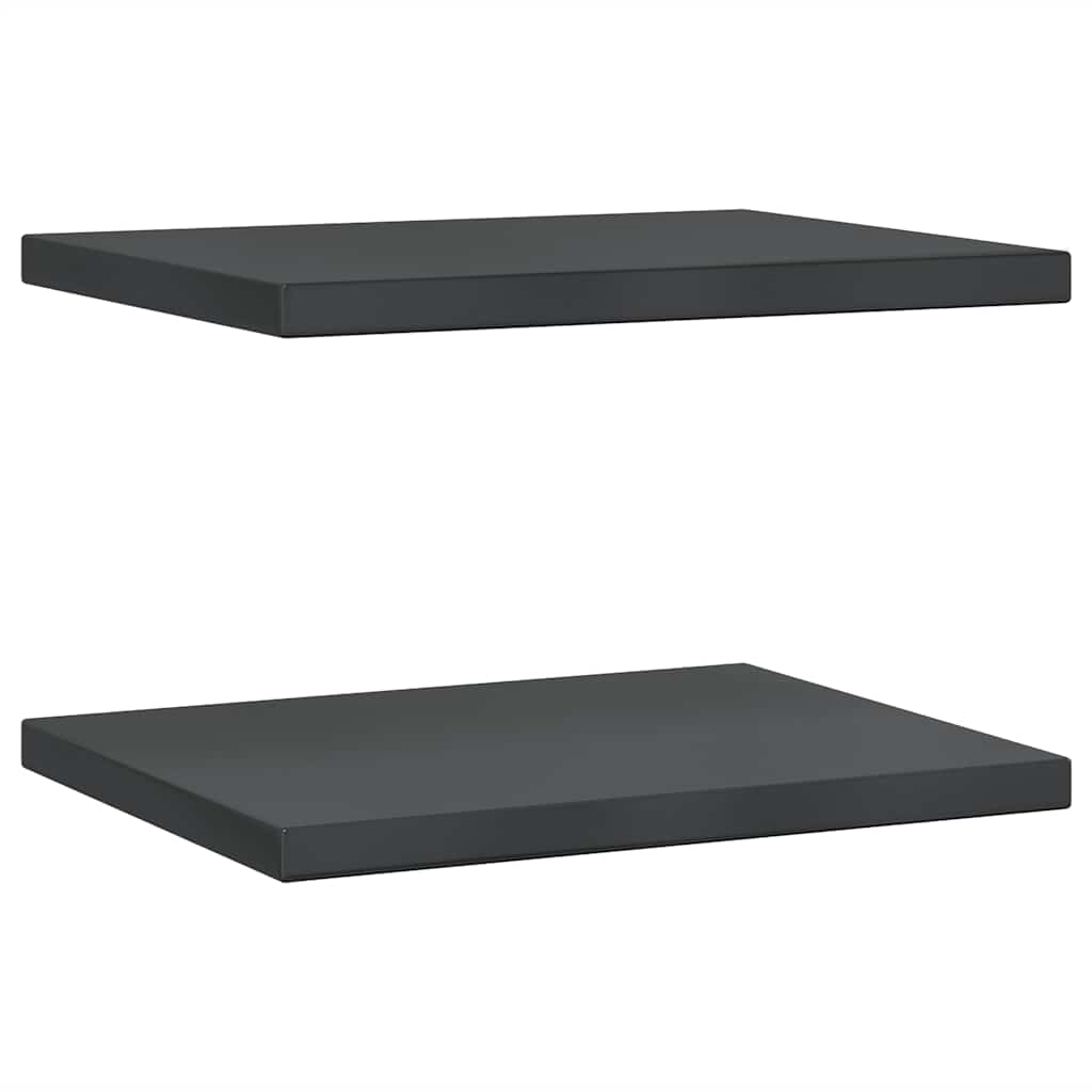 Wall Shelves 2 pcs 50x40 cm Black Stainless Steel