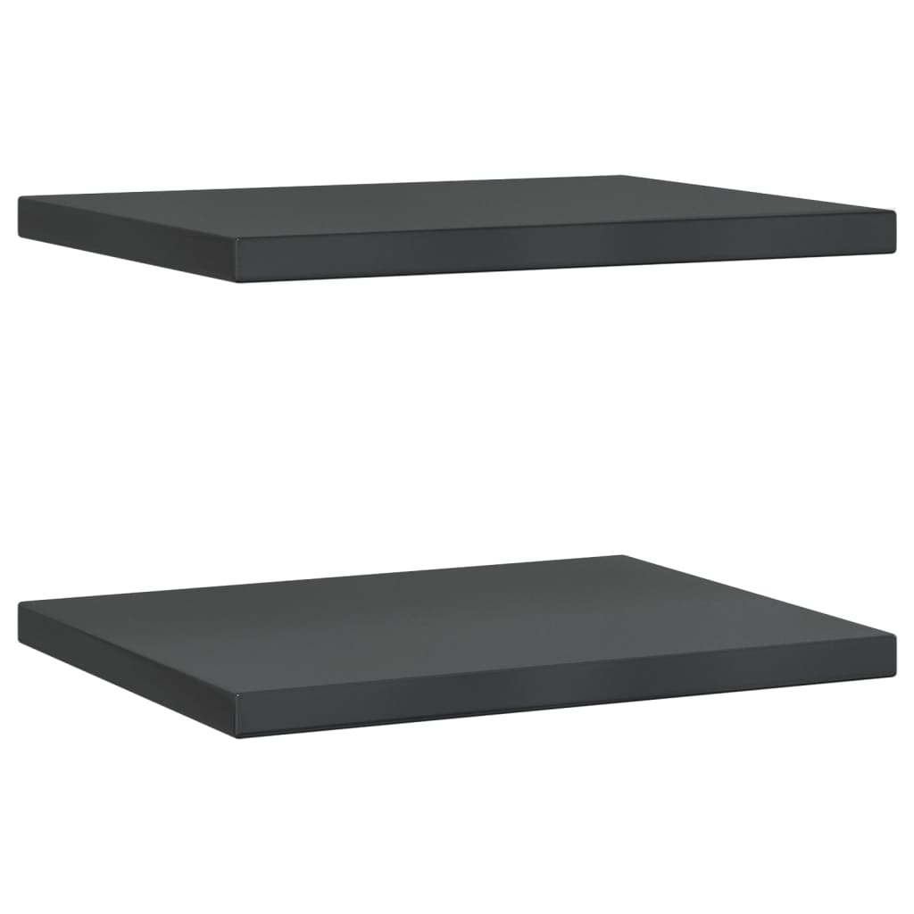 vidaXL Wall Shelves 2 pcs 50x40x3 cm Black Stainless Steel