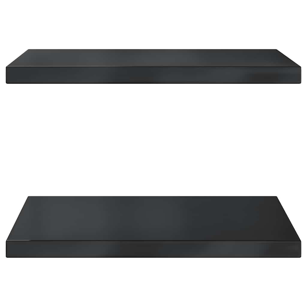Wall Shelves 2 pcs 50x40 cm Black Stainless Steel