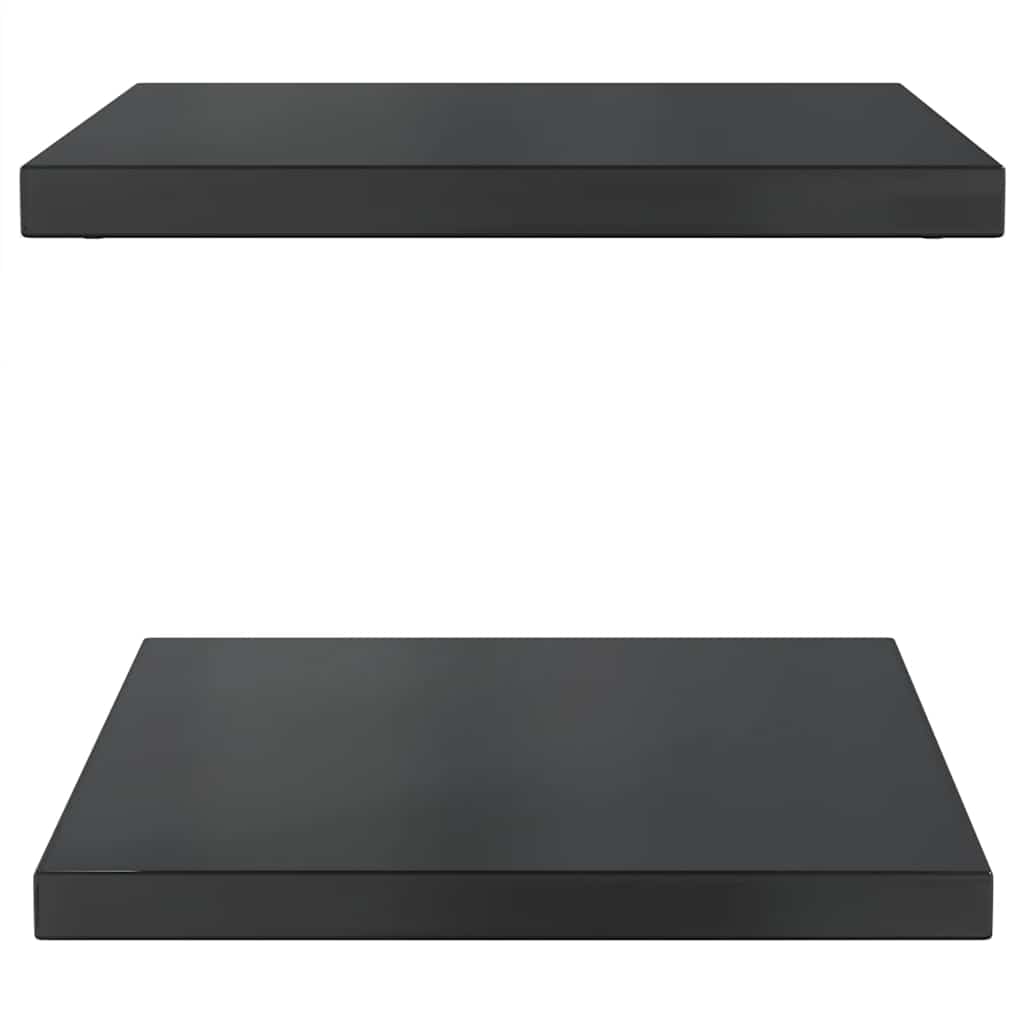 Wall Shelves 2 pcs 50x40 cm Black Stainless Steel