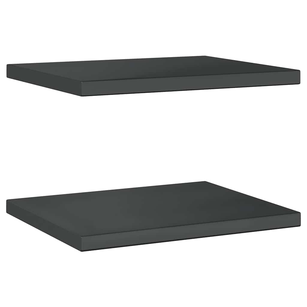 Wall Shelves 2 pcs 50x40 cm Black Stainless Steel