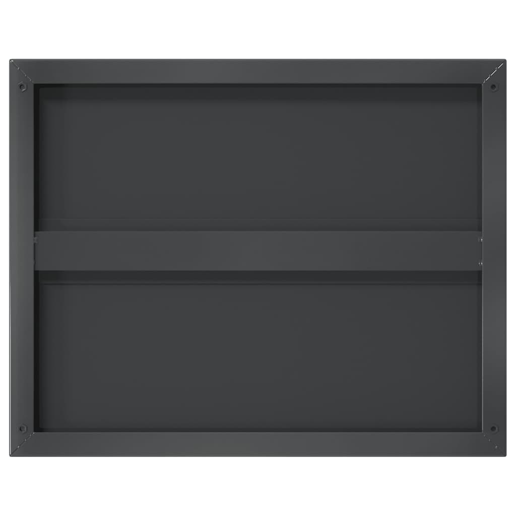 Wall Shelves 2 pcs 50x40 cm Black Stainless Steel